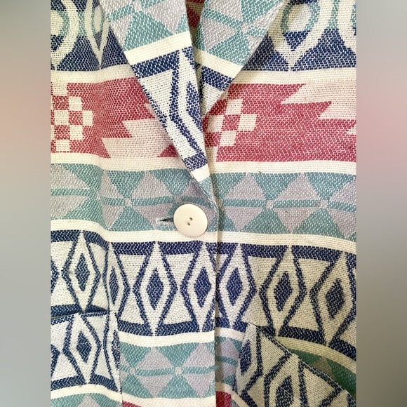 BEST AMERICAN vintage blazer southwest Aztec design women’s sz small retro EUC - Picture 5 of 16